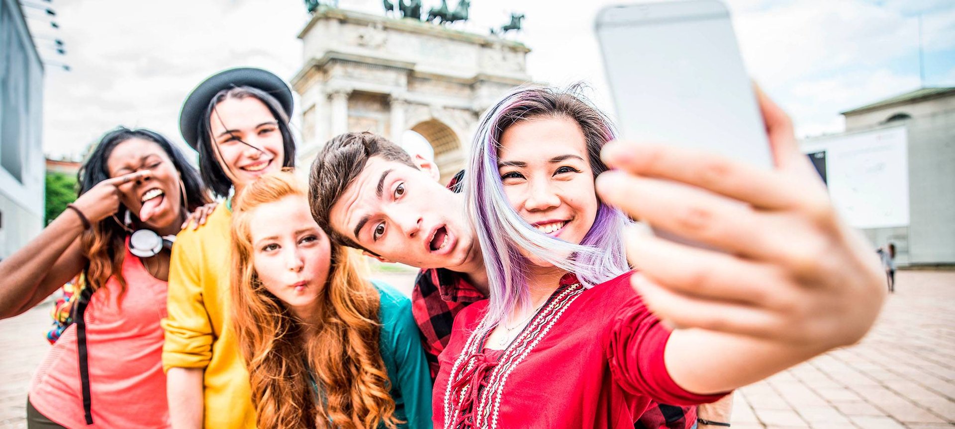 young selfie